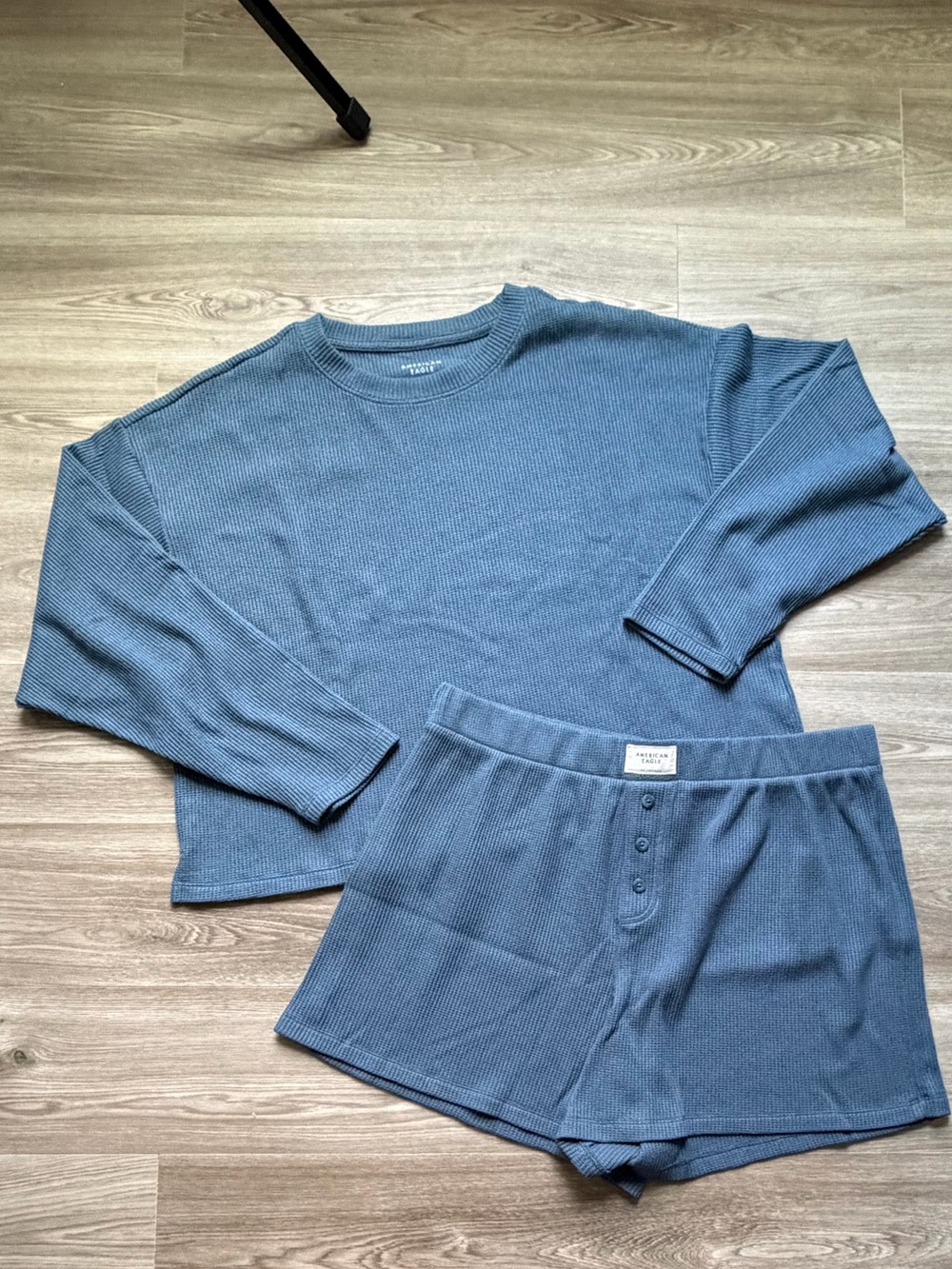 American Eagle Waffleknit Lounge Set (long sleeve and shorts)